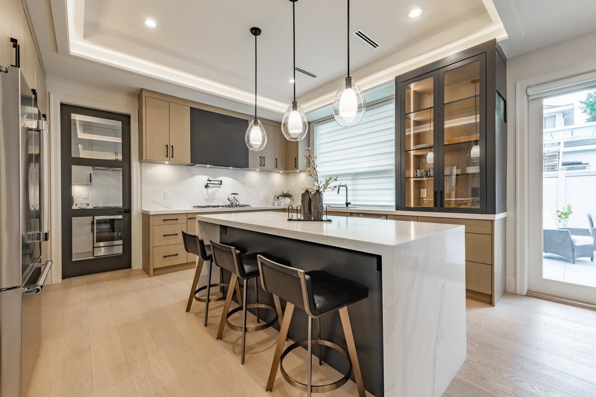 Finished residential interior showing refurbished masonry and finishes